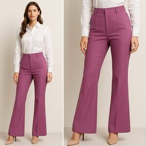 DEREK LAM Purple Dusty Mauve Trouser Dress Pants Pleated Pockets Zip Size 4 NEW
